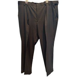 Van Heusen Studio Dress Pants 44 X 29 Dark Gray Slacks Cuffed Pleated Flex Waist